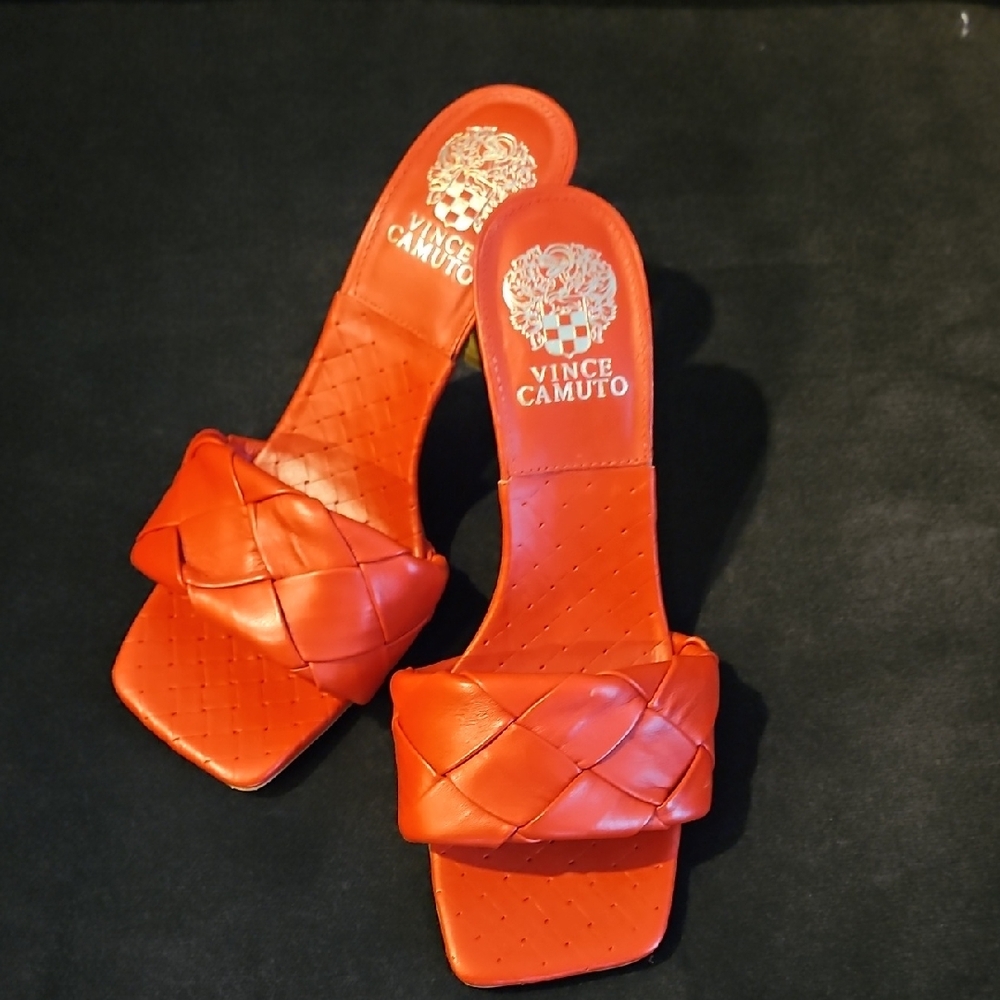 Vince Camuto Red Block Heel Sandals
